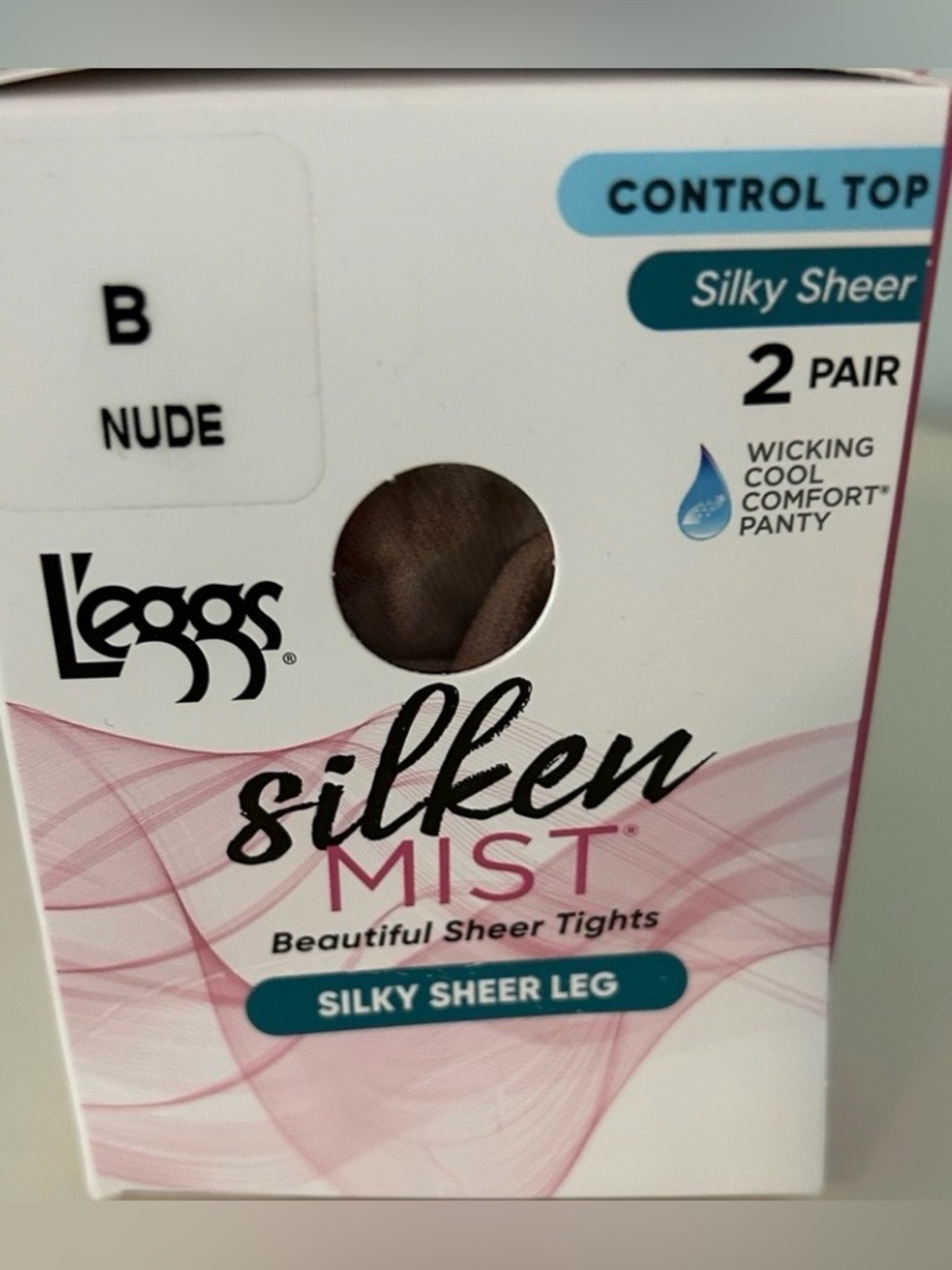 L’eggs silken mist control top pantyhose - Nude - set of 2. Size B NEW
